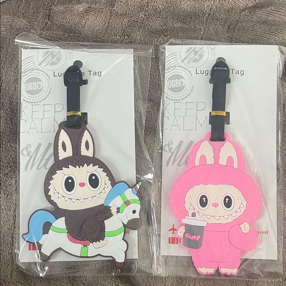 Cute Labubu Monster Character Luggage Tags set of 2 nwt